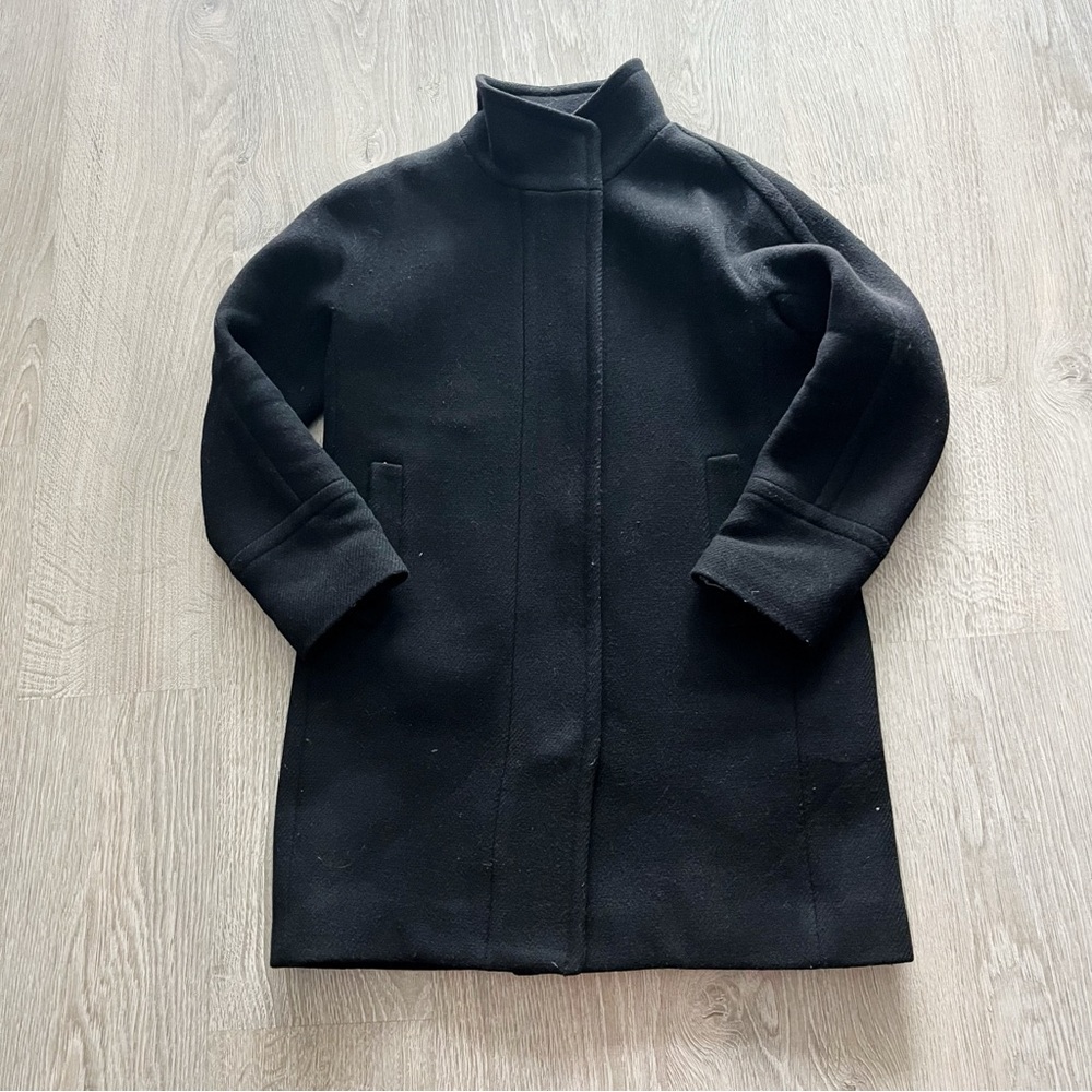J. Crew black stadium cloth car coat